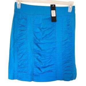 Woman Blue Ruched Malibu Turqoise Aqua Side Zip Mini Skirt Size 4